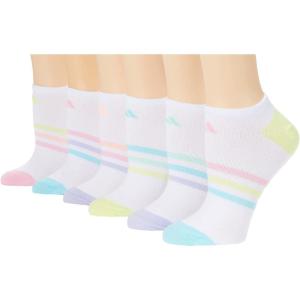 imageadidas Kids No Show Socks 6Pack  Superlite Breathable Youth Ankle SocksWhiteClear Aqua BluePulse YellowGirls