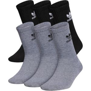 imageadidas Originals Unisex child Athletic Cushioned Crew Socks OG 6 pairs durable breathableHeather GreyBlackWhite