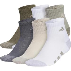 imageadidas Unisex Kids Quarter Ankle Socks for Boys and Girls Youth 6Pack Athletic Cushioned and ComfortableSilver Pebble GreyPutty GreyWhite
