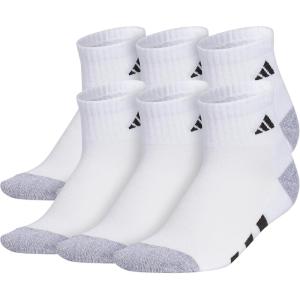 imageadidas Unisex Kids Quarter Ankle Socks for Boys and Girls Youth 6Pack Athletic Cushioned and ComfortableWhiteGreyBlack