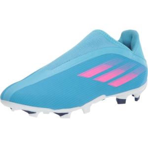 imageadidas UnisexChild X Speedflow3 Laceless Firm Ground Soccer ShoeSky RushTeam Shock PinkWhite