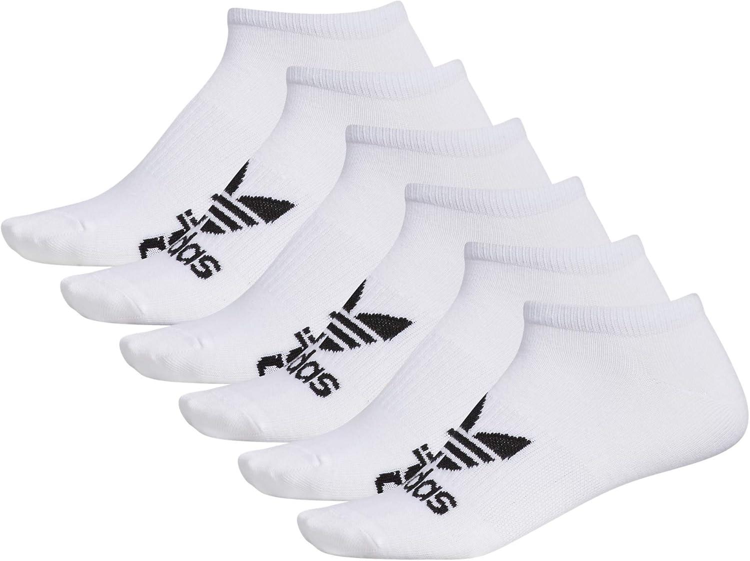 imageadidas Originals Mens Classic Trefoil Superlite No Show Socks 6PairWhiteCoreblack