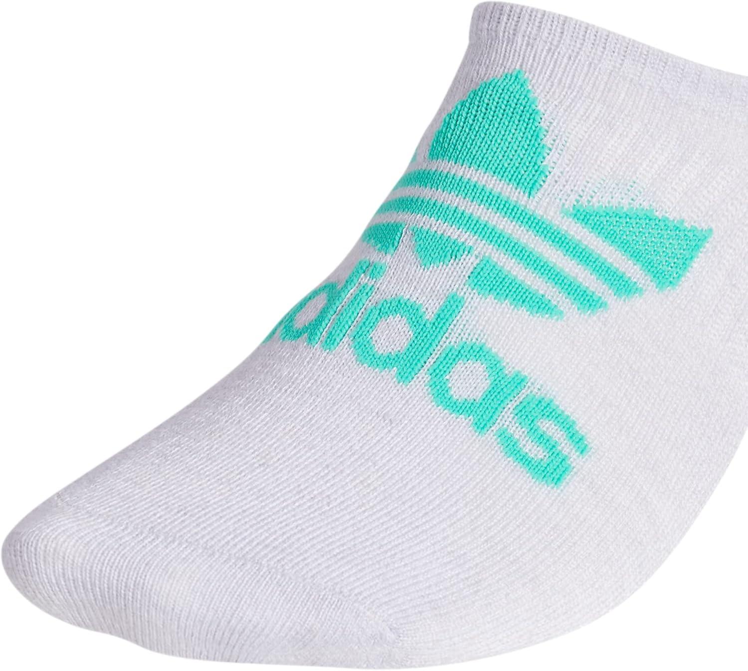 imageadidas Originals Mens Classic Trefoil Superlite Super No Show Socks 6PairGreyHires GreenOrange Rush
