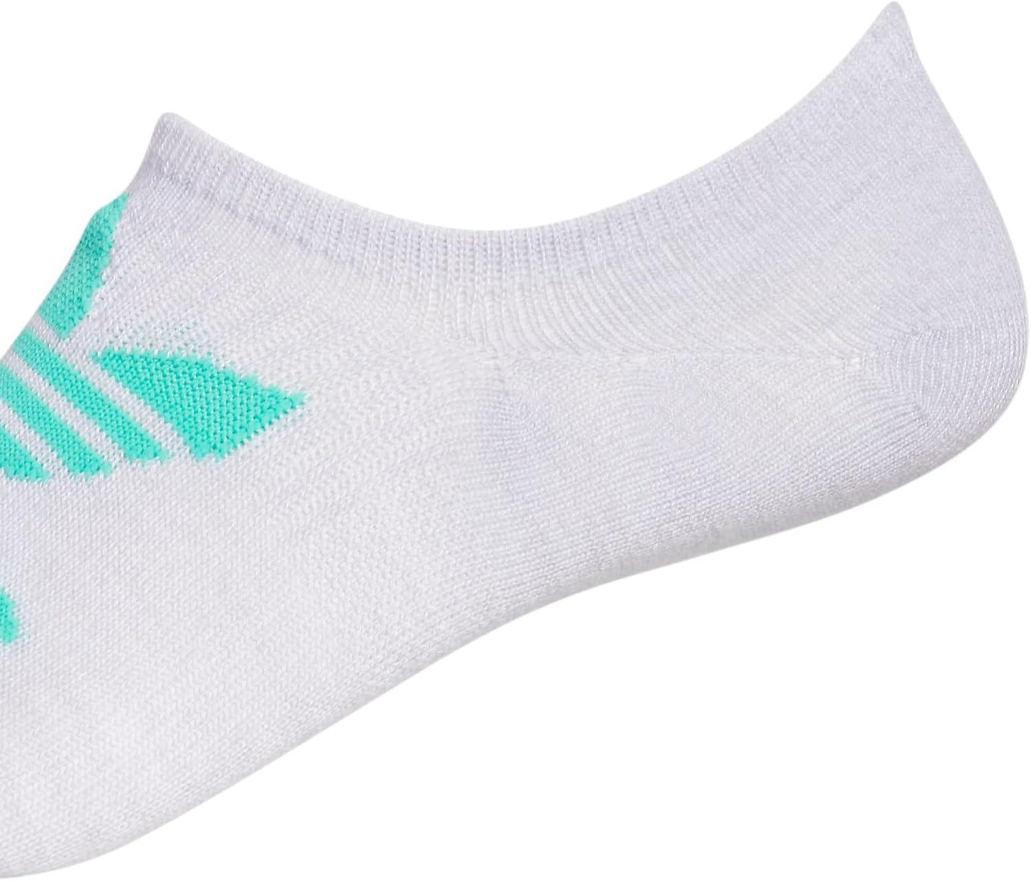 imageadidas Originals Mens Classic Trefoil Superlite Super No Show Socks 6PairGreyHires GreenOrange Rush
