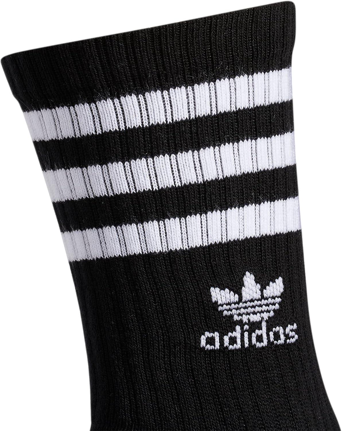 imageadidas Originals Mens Mixed Graphics Cushioned Crew Socks 3PairBlackWhiteHeather Grey