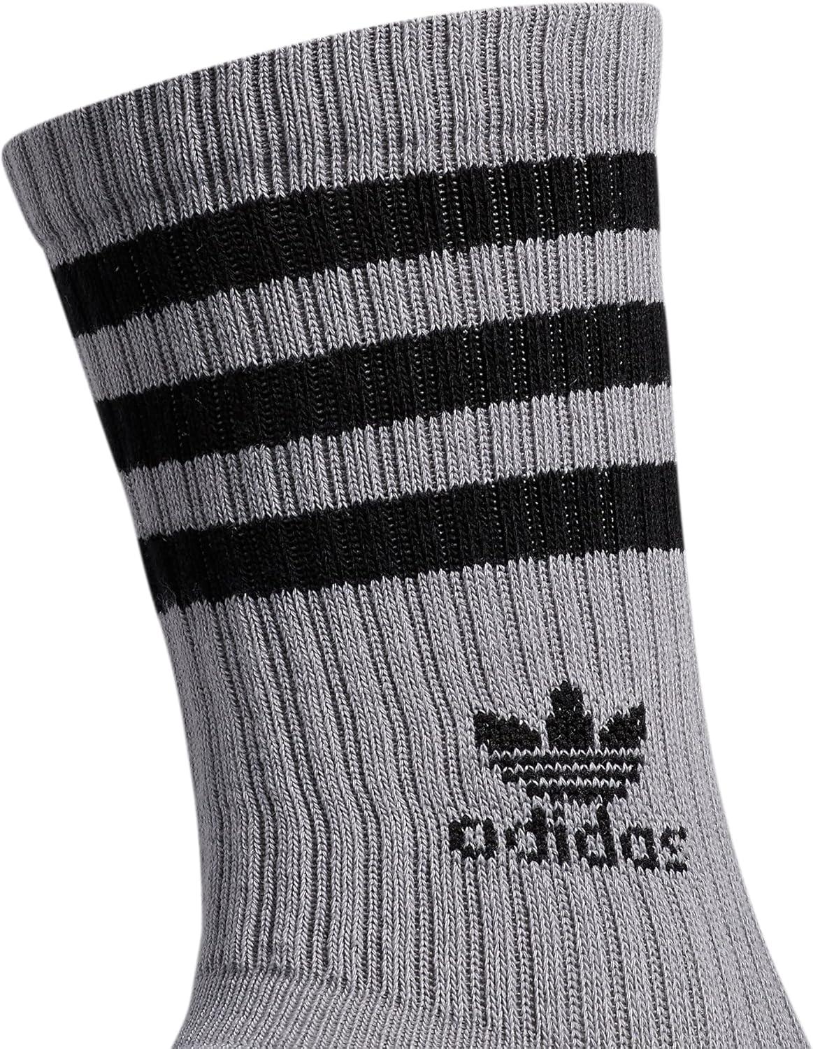imageadidas Originals Mens Mixed Graphics Cushioned Crew Socks 3PairLight Onix GreyBlackWhite