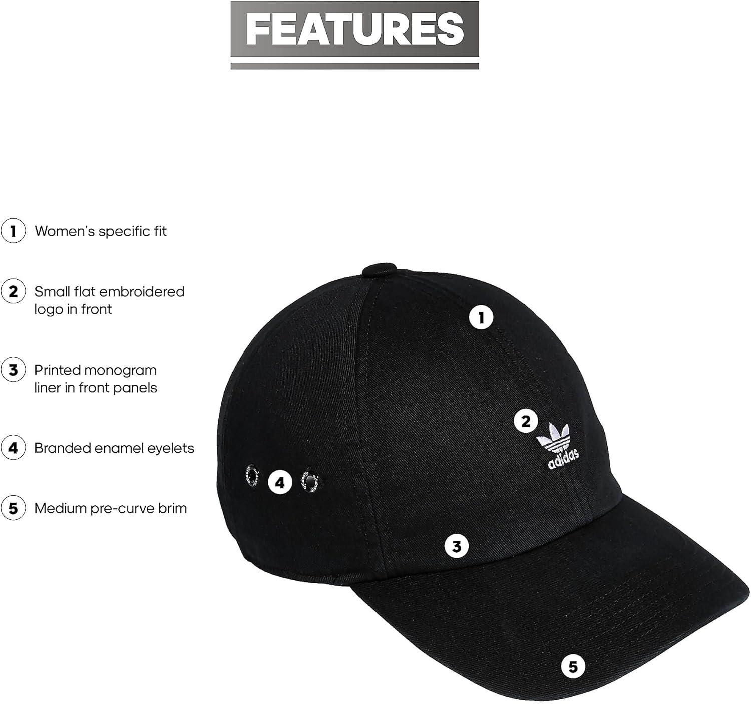 imageadidas Originals Womens Mini Logo Relaxed Adjustable CapBlackWhite