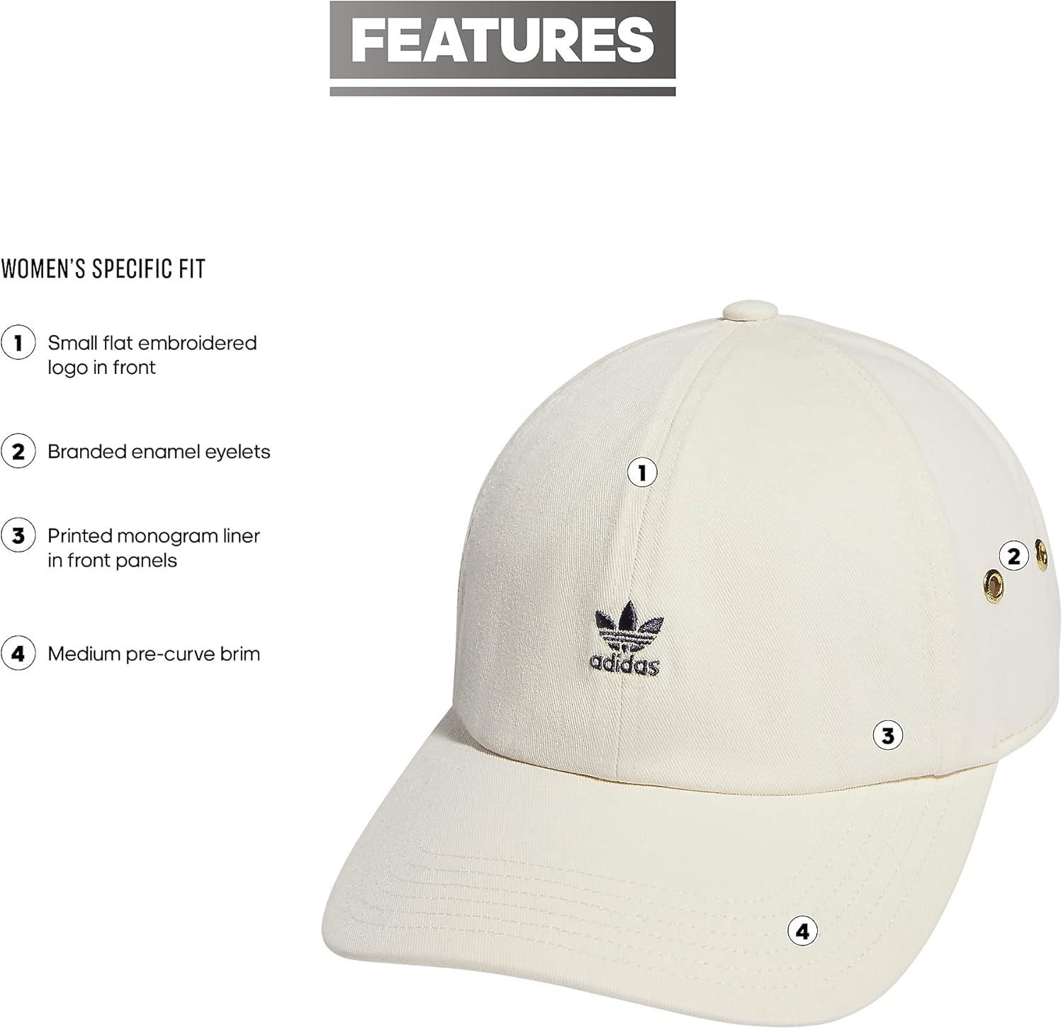 imageadidas Originals Womens Mini Logo Relaxed Adjustable CapWonder WhiteShadow Navy