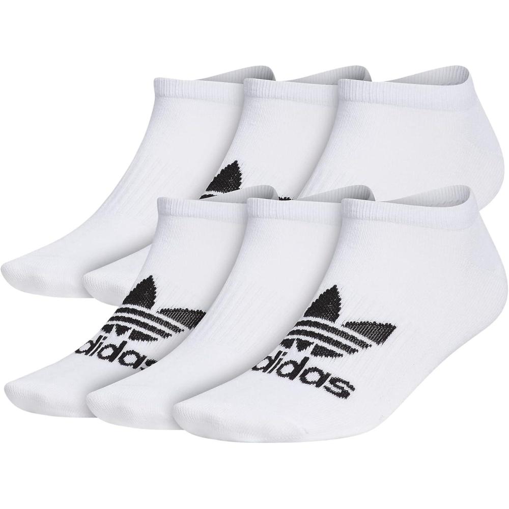 imageadidas Originals Mens Classic Trefoil Superlite No Show Socks 6PairWhiteCoreblack