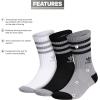 imageadidas Originals Mens Mixed Graphics Cushioned Crew Socks 3PairLight Onix GreyBlackWhite
