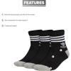 imageadidas Originals Mens Roller High Quarter Socks 3PairBlackWhiteHeather Grey