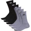 imageadidas Originals Trefoil 6Pair Crew SockHeather GreyBlackWhite
