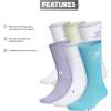 imageadidas Originals Trefoil 6Pair Crew SockWhiteSky Rush BlueLight Purple