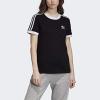 imageadidas Originals Womens 3Stripes TeeBlackBlackWhite