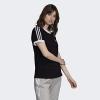 imageadidas Originals Womens 3Stripes TeeBlackBlackWhite