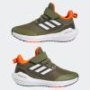 imageadidas UnisexChild EQ21 Running ShoeFocus OliveWhiteShadow Olive Elastic