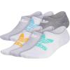 imageadidas Originals Mens Classic Trefoil Superlite Super No Show Socks 6PairGreyHires GreenOrange Rush