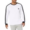 imageadidas Originalsmens3Stripes Long Sleeve TeeWhiteLarge