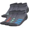imageadidas Unisex KidsBoysGirls Cushioned Angle Stripe Low Cut Socks 6PairOnix GreyPulse BlueVivid RedStripe