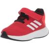 imageadidas UnisexChild Duramo 10 Running Shoes Little Big Kid 28 EUVivid RedWhiteBlack Elastic