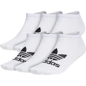 imageadidas Originals Mens Classic Trefoil Superlite No Show Socks 6PairWhiteCoreblack