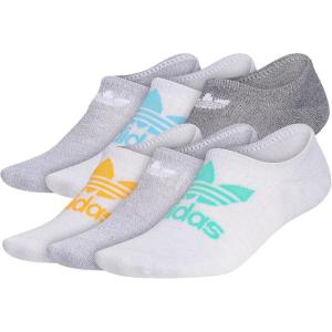 imageadidas Originals Mens Classic Trefoil Superlite Super No Show Socks 6PairGreyHires GreenOrange Rush