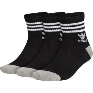 imageadidas Originals Mens Roller High Quarter Socks 3PairBlackWhiteHeather Grey