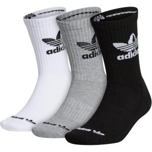 imageadidas Originals Mixed Graphics Cushioned Crew Socks 3PairBlackHeather GreyWhite