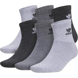 imageadidas Originals Originals Trefoil Quarter Sock 6PackGreyOnix GreyBlack