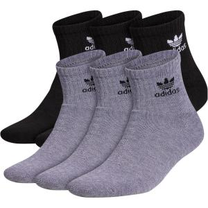 imageadidas Originals Originals Trefoil Quarter Sock 6PackHeather GreyBlackWhite