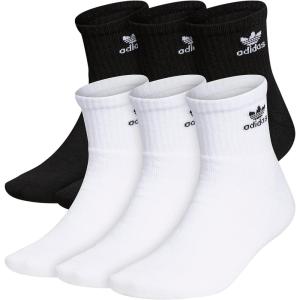 imageadidas Originals Originals Trefoil Quarter Sock 6PackWhiteBlack