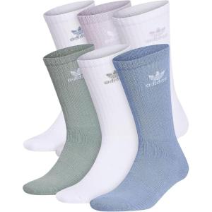 imageadidas Originals Trefoil 6Pair Crew SockBlue DawnSilver Dawn GreySilver Green
