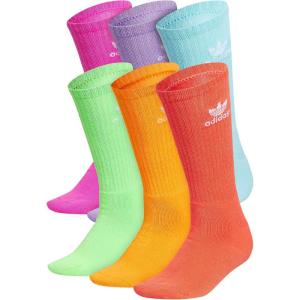 imageadidas Originals Trefoil 6Pair Crew SockBrightredLightaquablueLucidfuchsiapink