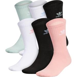 imageadidas Originals Trefoil 6Pair Crew SockGlorypinkBlackWhiteClearskyblueGreentint