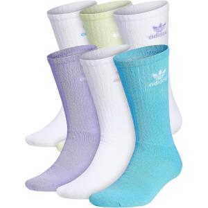 imageadidas Originals Trefoil 6Pair Crew SockWhiteSky Rush BlueLight Purple