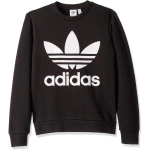 imageadidas Originals UnisexChild Trefoil Crew SweatshirtBlackWhite