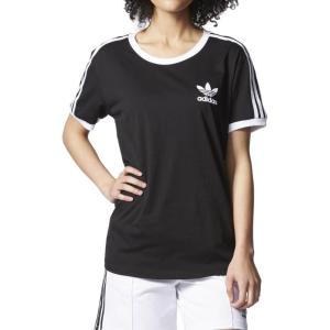 imageadidas Originals Womens 3Stripes TeeBlackWhite