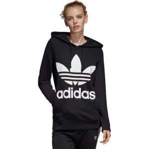 imageadidas Originals Womens Adidas Adicolor Trefoil HoodieBlackWhite