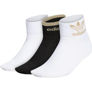 imageadidas Originals womens Low Cut Ankle Socks 3pairWhiteBlackGold