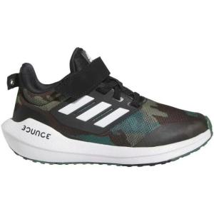 imageadidas UnisexChild EQ21 Running ShoeCore BlackCloud WhiteGreen Oxide