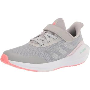 imageadidas UnisexChild EQ21 Running ShoeGreyGreyAcid Red Elastic