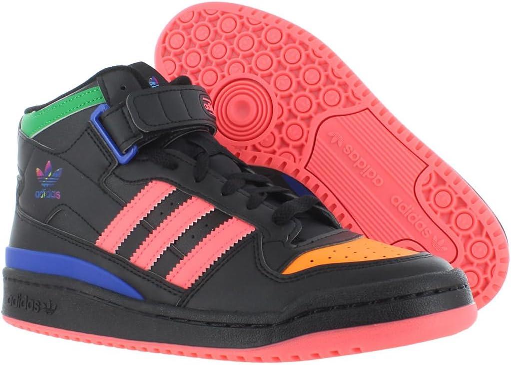 imageadidas Mens Forum Mid SneakerCore BlackCore BlackBold Bluemulticolored
