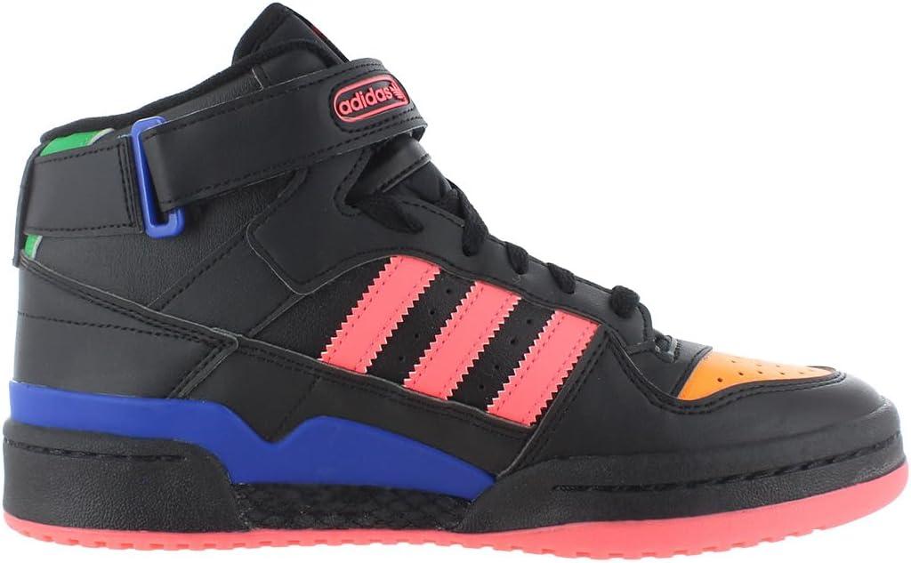 imageadidas Mens Forum Mid SneakerCore BlackCore BlackBold Bluemulticolored