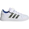 imageadidas Kids Grand Court 20 SneakersFtwr WhiteGreen OxideTeam Royal Blue Elastic
