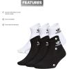 imageadidas Originals KidsBoysGirls Trefoil Cushioned Quarter Socks 6PairWhiteBlack
