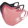imageAdidas Originals Standard Face Covers 3PackBlack  Rose Tone  Bold Pink