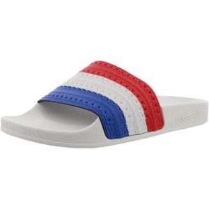 imageadidas Mens Adilette Slide SandalWhiteRedBluewhite