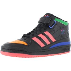 imageadidas Mens Forum Mid SneakerCore BlackCore BlackBold Bluemulticolored