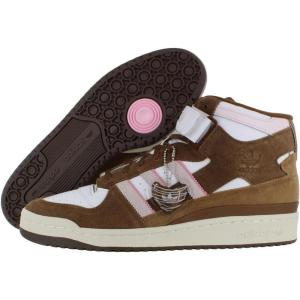 imageadidas Mens Forum Mid SneakerFootwear WhiteLight PinkPantonebrown