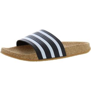 imageadidas Womens Adilette Slide SandalBlackWhiteCorkblack